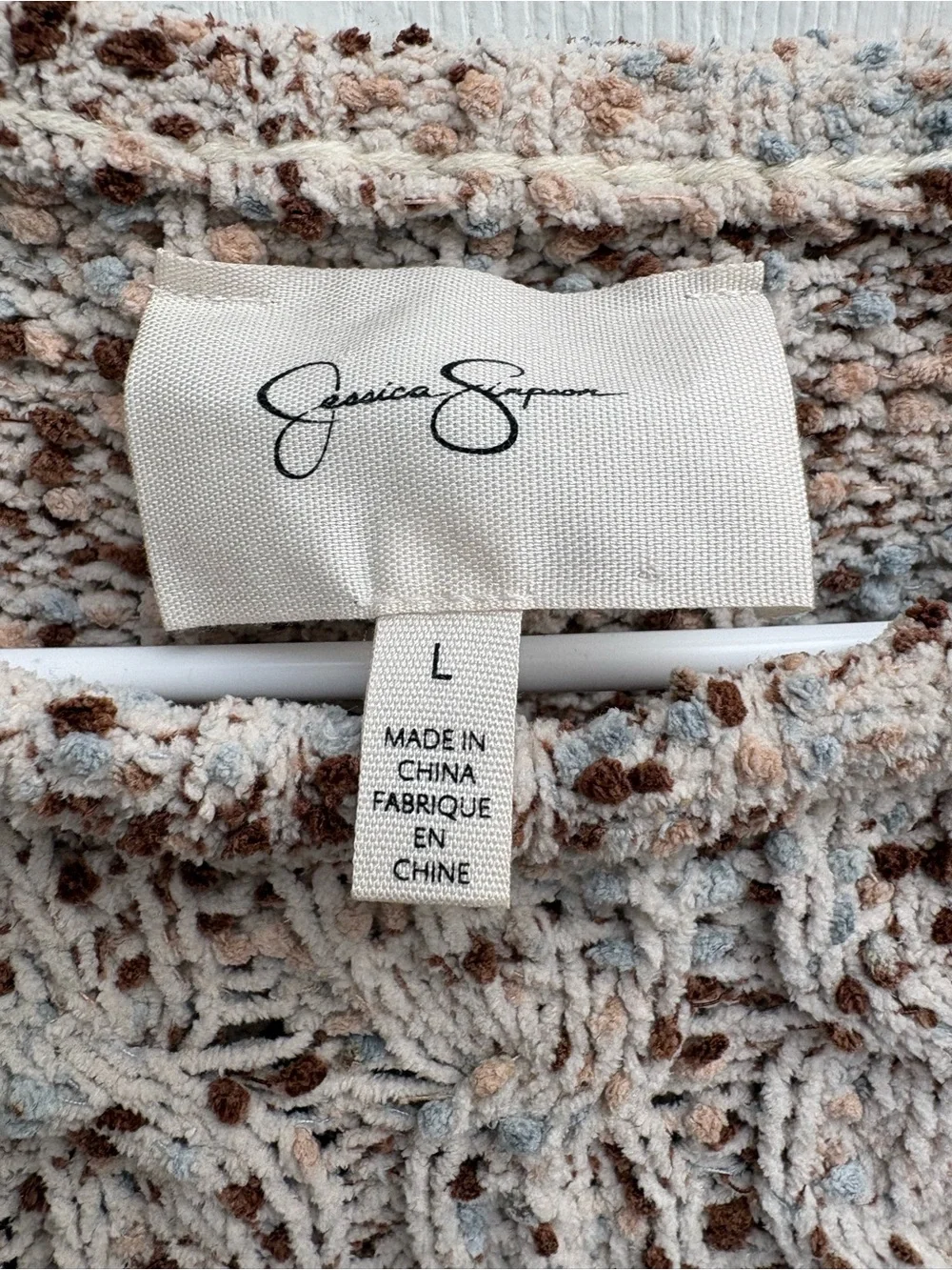 Cable Knit Crewneck Sweater - Multicolor Cream - picture does not do it justice!